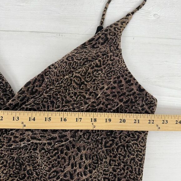 Cinderella Divine Long Gown Formal Wear Size 20 Leopard Print Sparkling V Neck - Picture 13 of 15